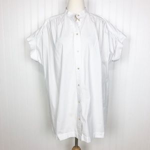 Wilfred Aritzia Oversized Blouse White Roll Cuff M